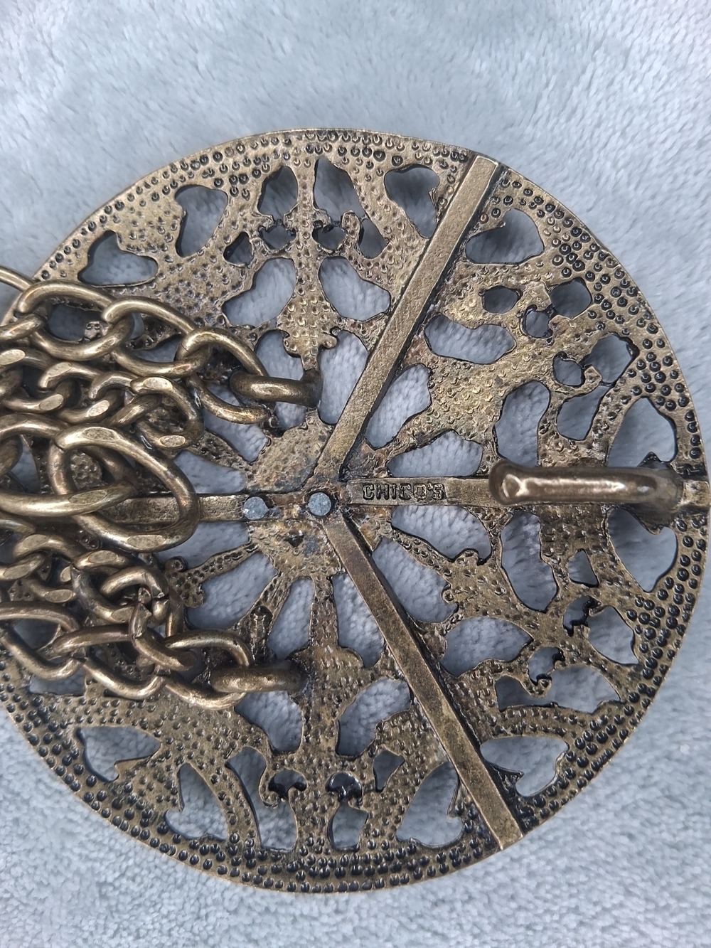 Chico's Bronze Multi-Chain Waist Belt Floral Medallion Medieval Festival - Picture 13 of 13